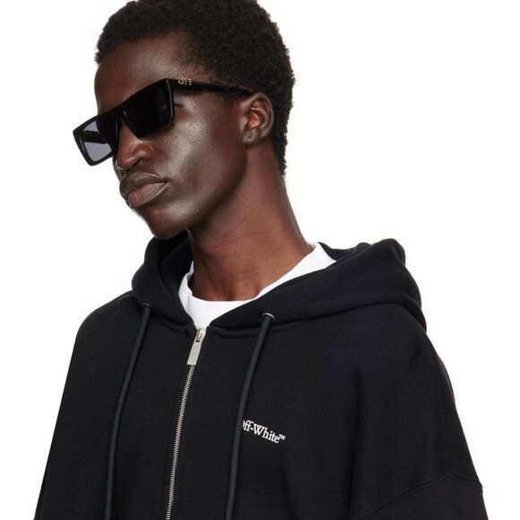 Off-White OERI13E ALBANY 1007 Sunglasses - Black Square Frame, Grey Lenses main image 5